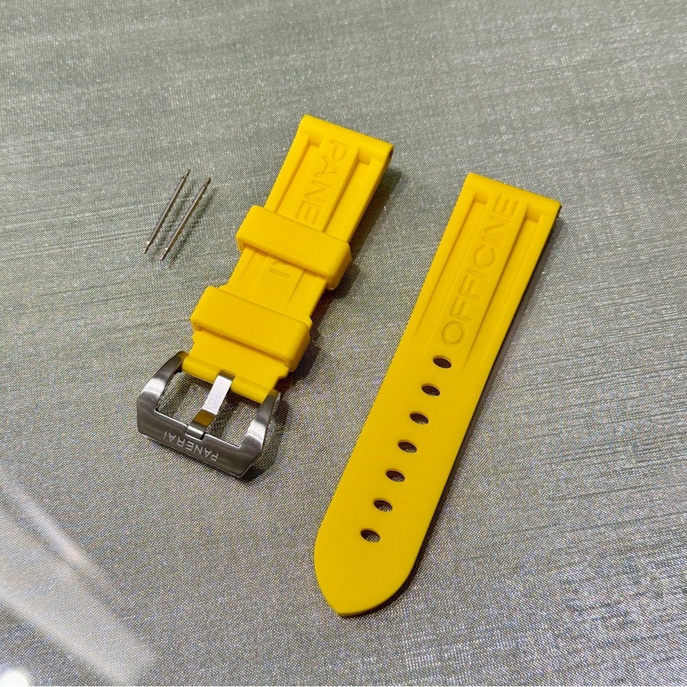 NEW Panerai Rubber Strap 24mm W/ Buckle in Yellow
